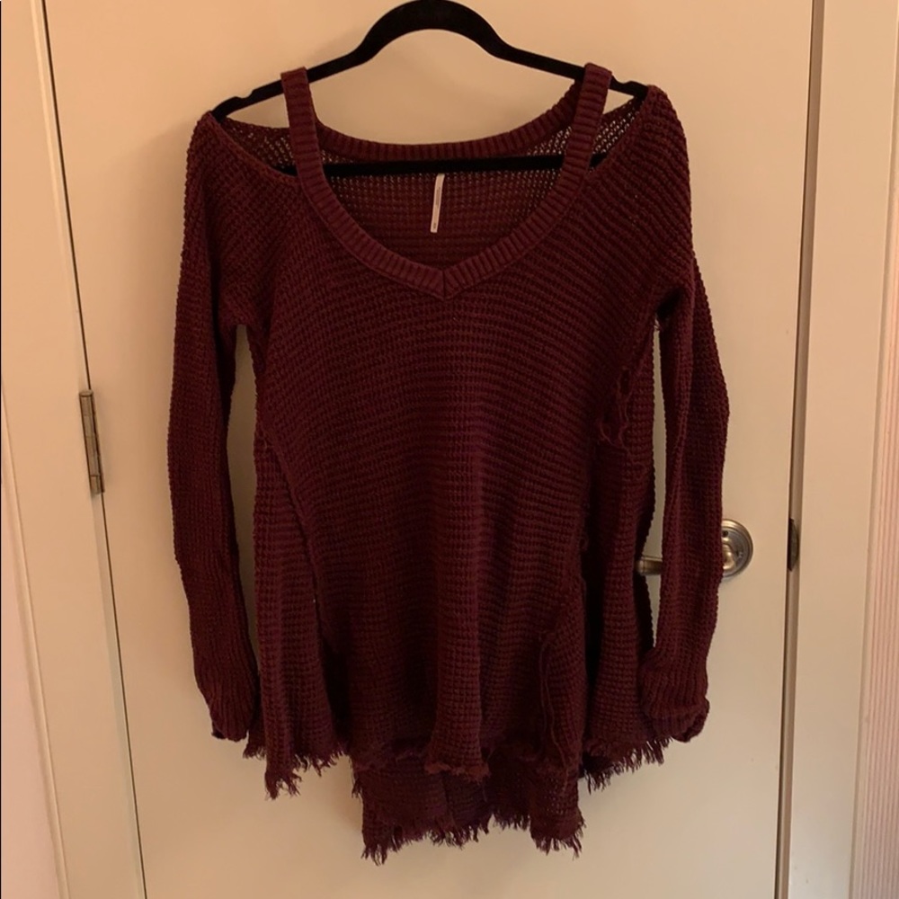 Maroon free people sweater